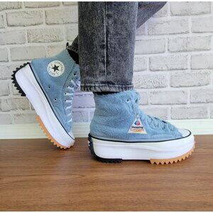 ❤️❤️❤️Converse Run Star Hike Platform Hi Faux Fur Sz 8 Women Shoes Blue A13381C